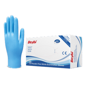 Beybi Mavi Pudrasız Nitril Muayene Eldiveni - Gürevin Yapı Market