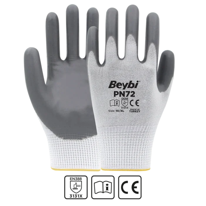 Beybi PN72 Naylon Nitril Eldiven - Gürevin Yapı Market